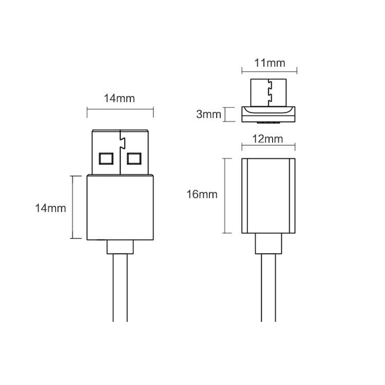 VIZZ CABLE VZCX01 Kabel Data HP Magnetic USB Cable