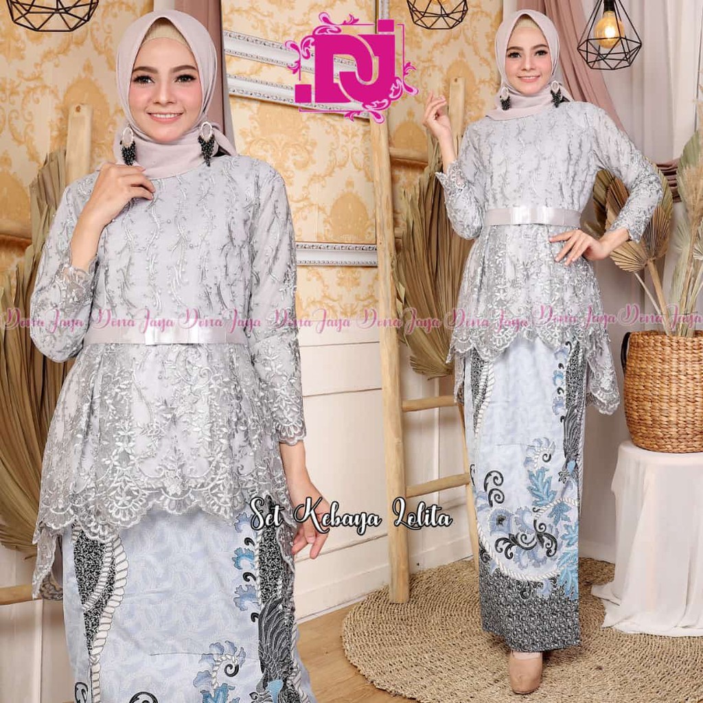 busana kebaya wanita stelan tulle lolita