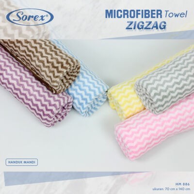 Sorex Microfiber Towel Handuk Mandi Motif Zigzag  HM 886 &amp; HM 891