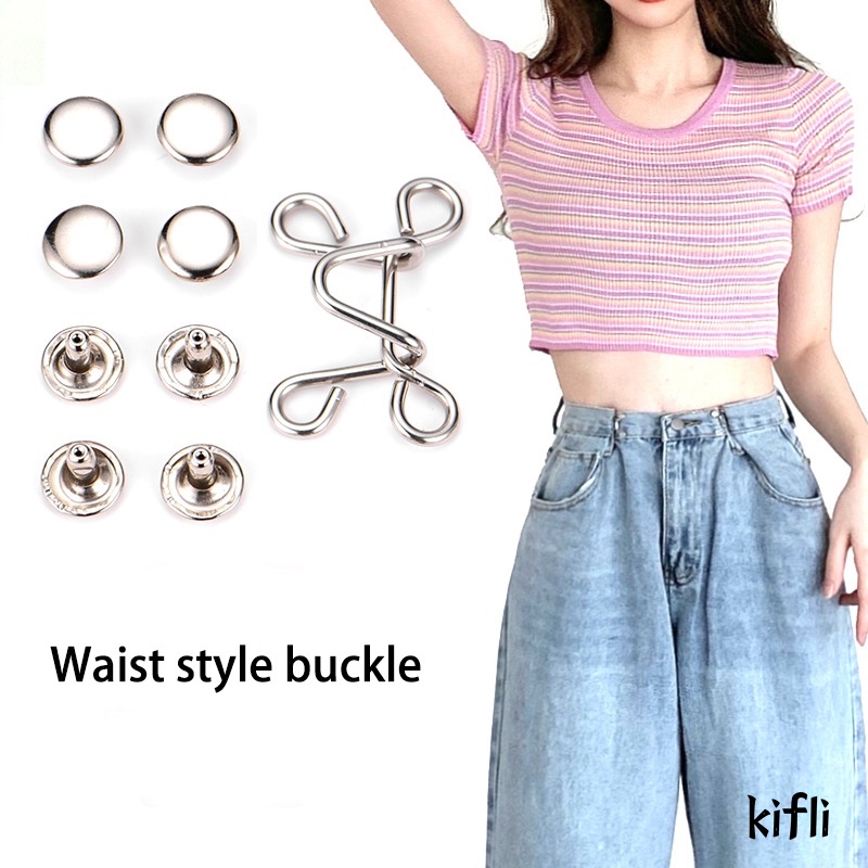 Korea Celana,Kancing Jeans Yang,Dapat Ditarik Aksesoris Pakaian Kancing Pinggang