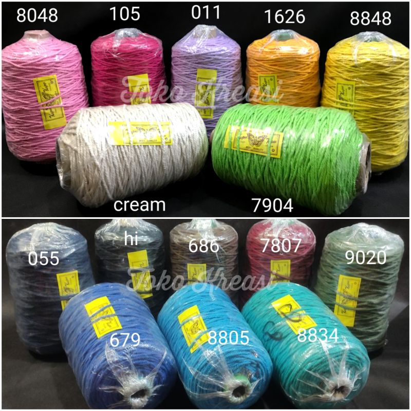 Tali Katun / Makrame / macrame 1 kg Merk Kupu Kupu