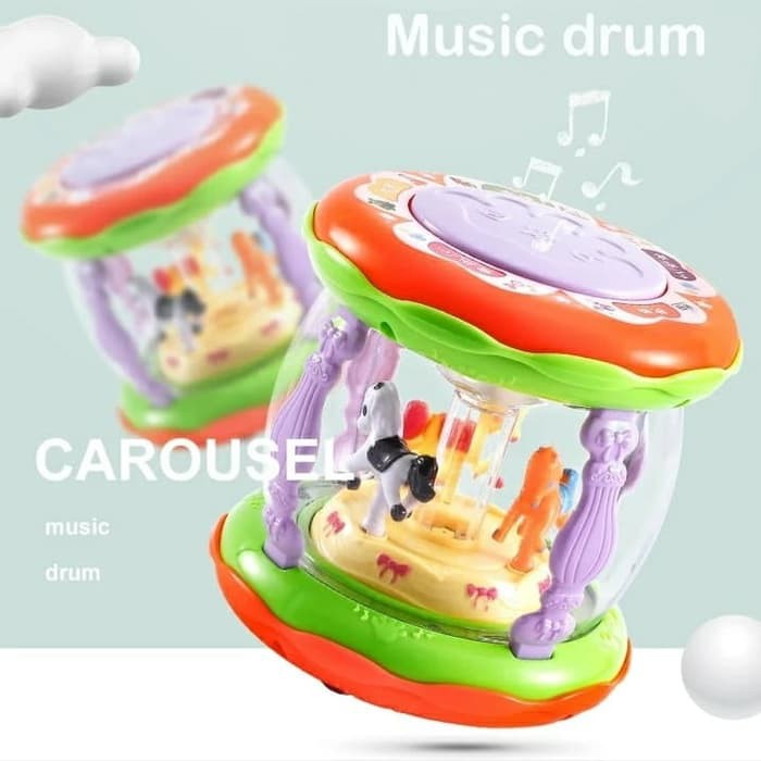 Mini Wonderland Merry Go Round Music Drum - Komedi Putar Lampu & Musik Edukasi Suara Musik
