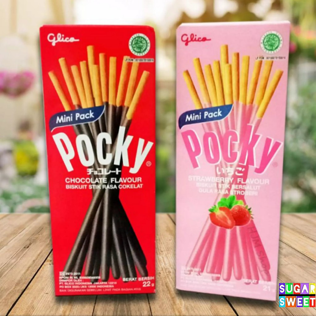 

Glico Pocky Mini Pack 22 gr - Biskuit Stick Bersalut Coklat /Strawberry