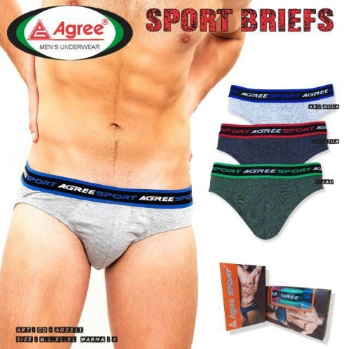 RC  Agree Golden Nick CD Celana Dalam Sempak Pria Dewasa Agree Sport Briefs Segitiga Size M L XL XXL