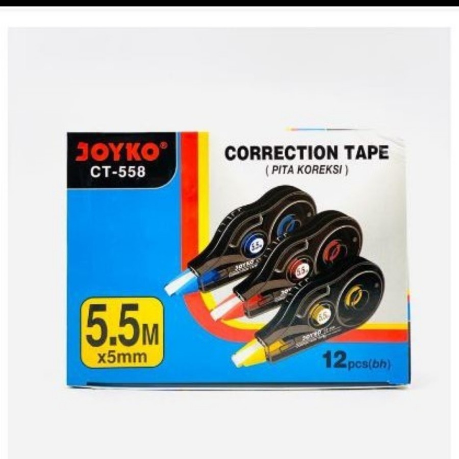 

Correction Tape Tip Ex Kertas Pita Koreksi Joyko CT-558 HARGA 1Pcs aja