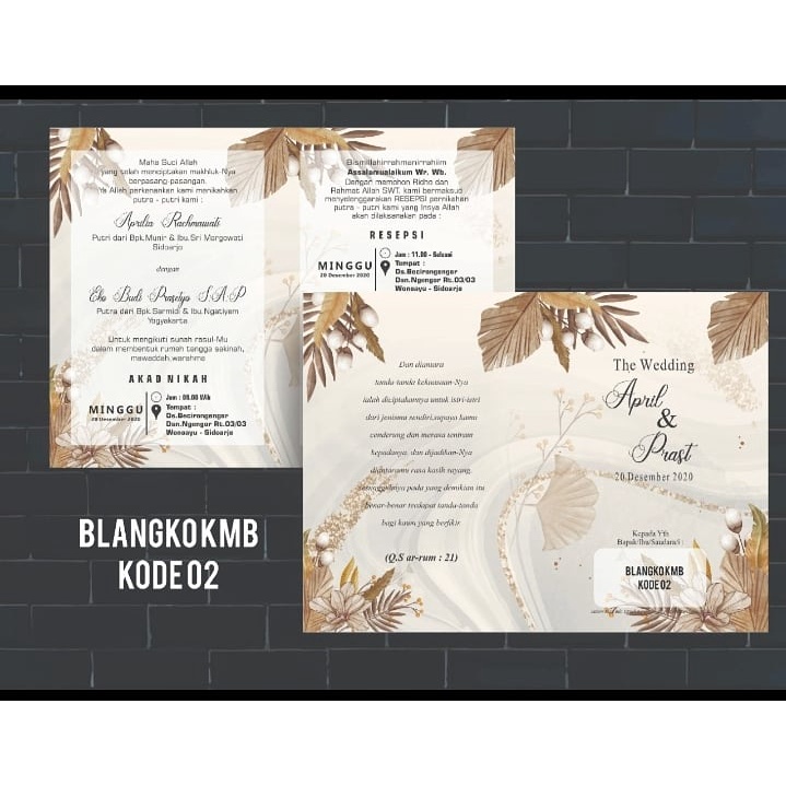 BLANKO UNDANGAN KMB 02 New  (Free File Setting Setelah Beli Katalog)