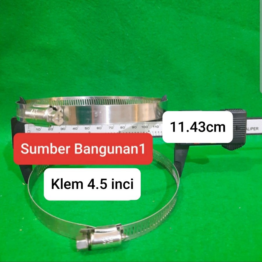 Klem besi bulat 4.5 inch ring penjepit pipa kabel besar 4.5" ring