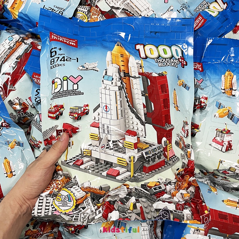 1000Pcs Pesawat Ulang-alik Rocket Tech Edukasi Mainan Bricks Mainan Anak Hadiah Ulang Tahun Anak-anak