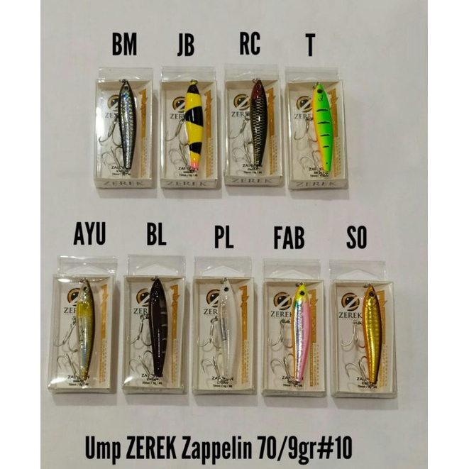 umpan lure ikan zerek zappelin mini 70 mm 9 gram
