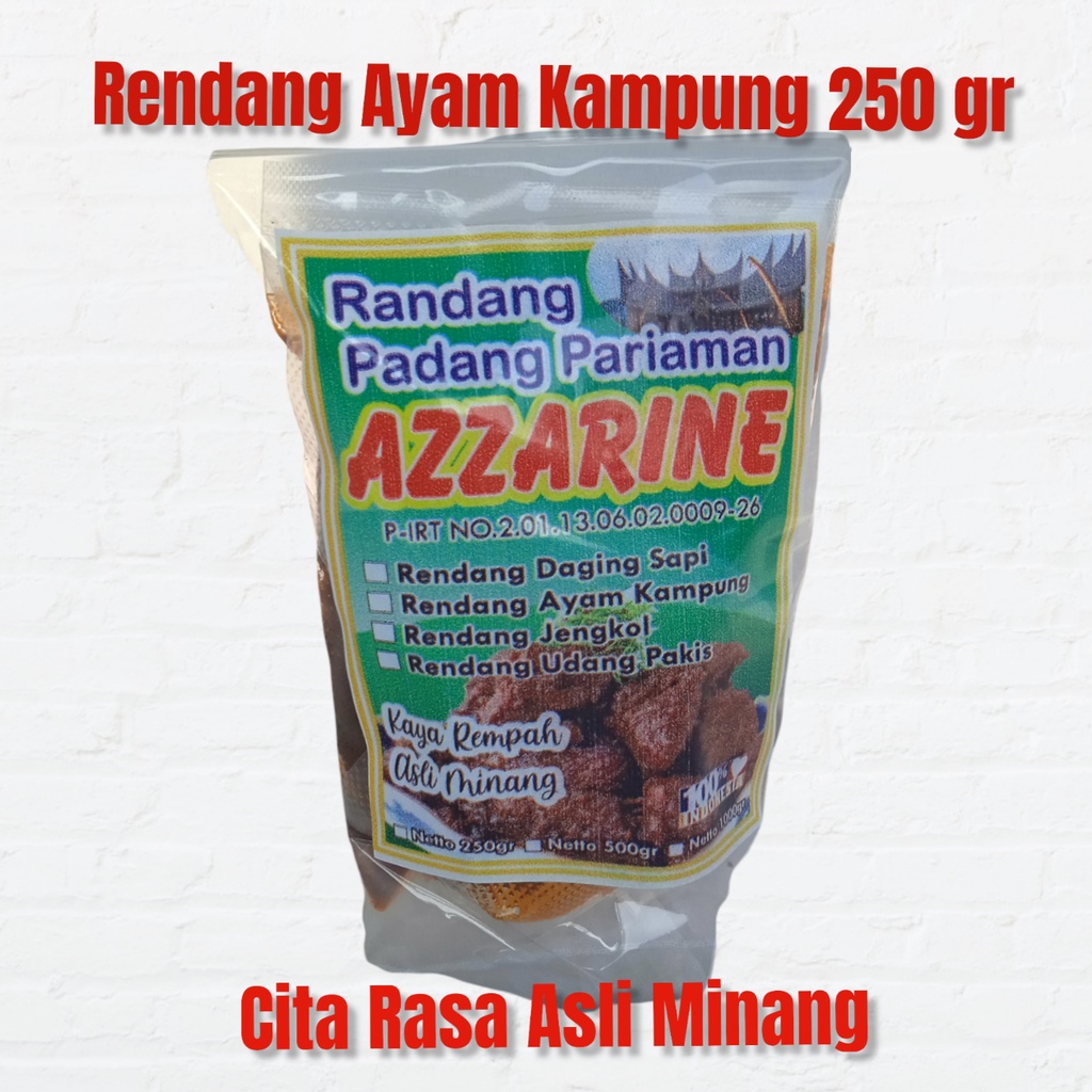 

Rendang Ayam Kampung 250 gr Khas Minang Asli Padang