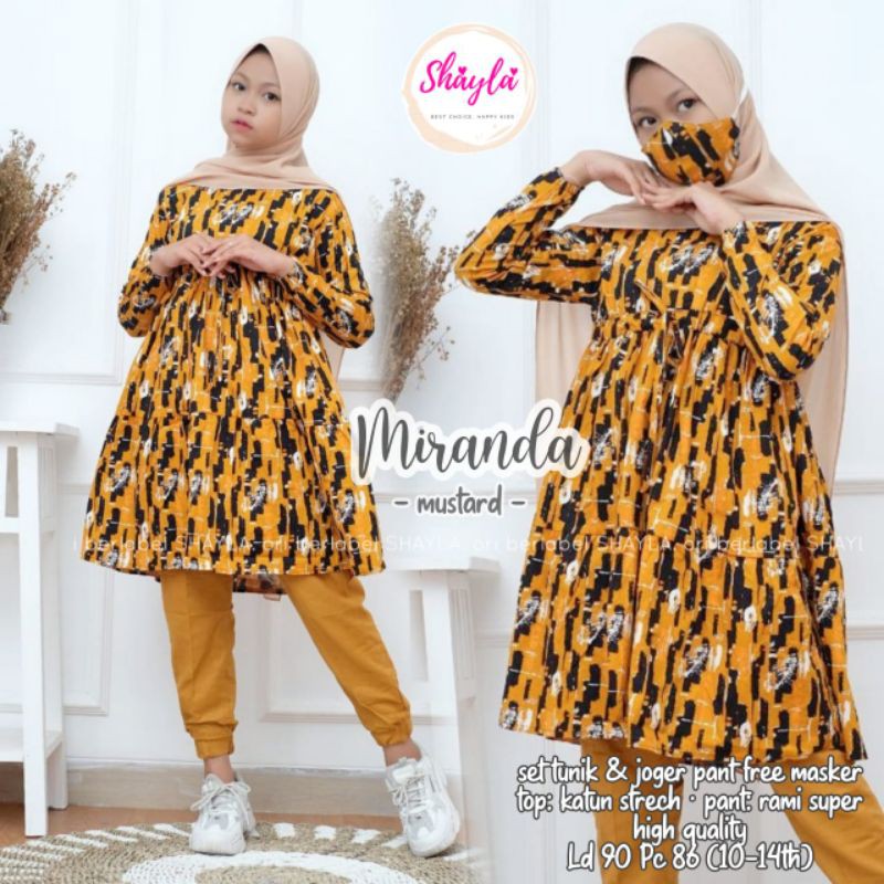 MIRANDA SETELAN TEEN / SETELAN REMAJA ( TUNIK + CELANA JOGER ) FREE MASKER