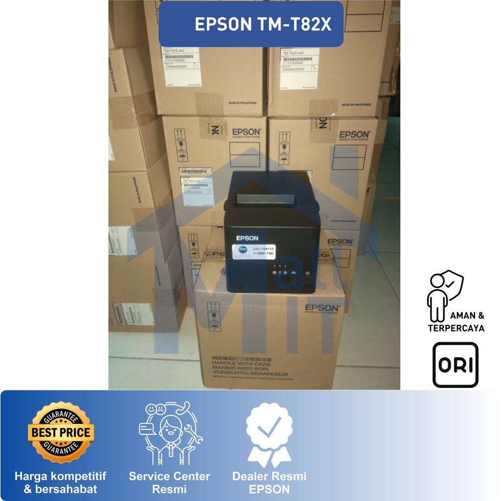 PRINTER KASIR EPSON TM-T82X TMT82X THERMAL USB/SERIAL TMT82 X TM-T82 X GARANSI RESMI