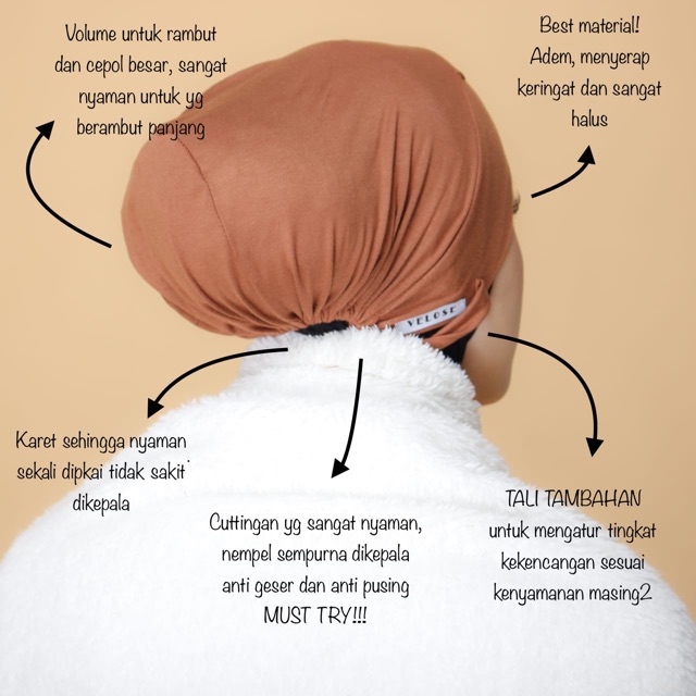 VELOSE - Inner Basic Turki Anti Bau / ciput tali