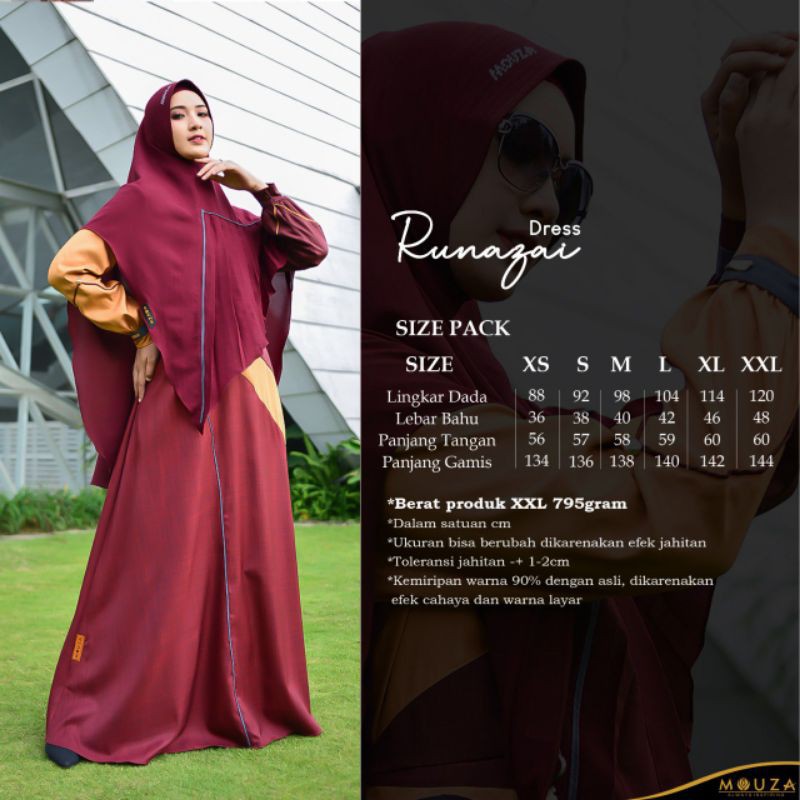 GAMIS SYAR'I CANTIK GAMIS SARIMBIT RUNAZAI DRESS BY MOUZA
