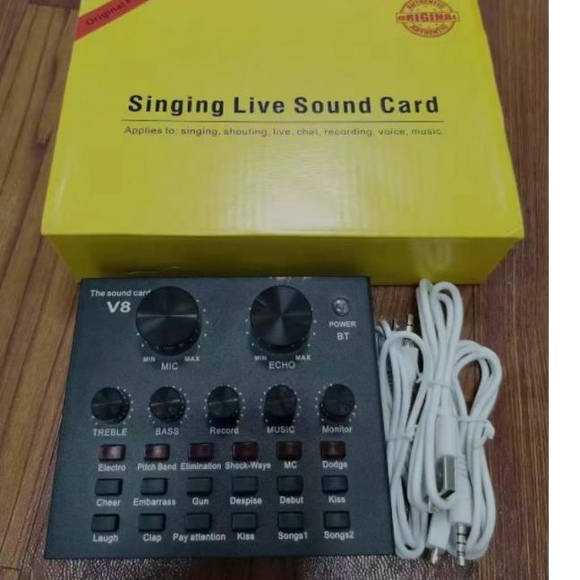 Top Rangking Sound Card V8 Audio Mixer Live Singging New