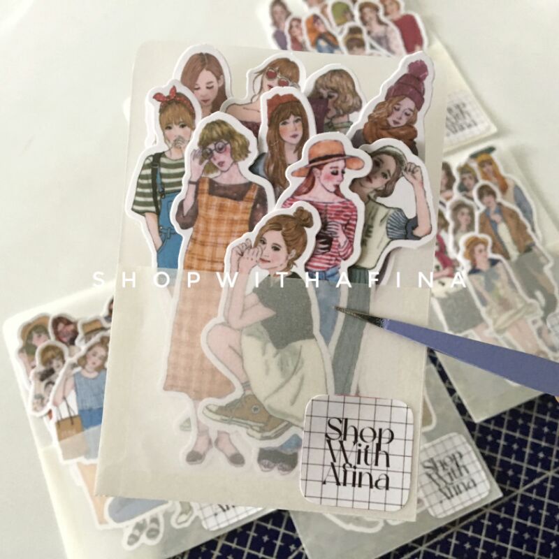 

Sticker Aesthetic | 10 pcs OOTD Girls Illustration Stickers Vol. 1 | SHOPWITHAFINA
