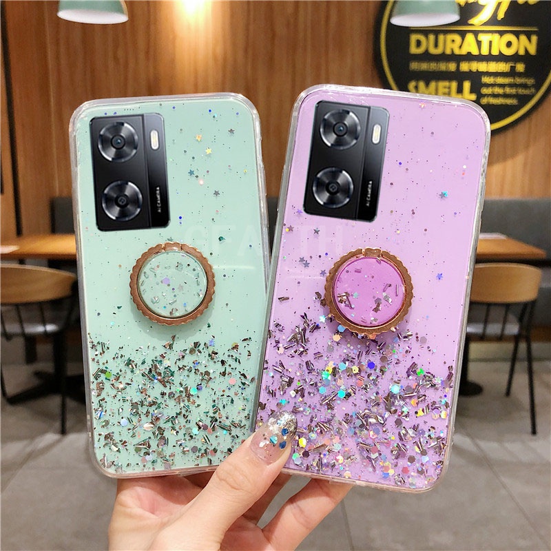 CASE OPPO A57 4G A57 2022 A76 A96 SOFT TPU MOTIF GLITTER CASING FASHION CASING COVER HP
