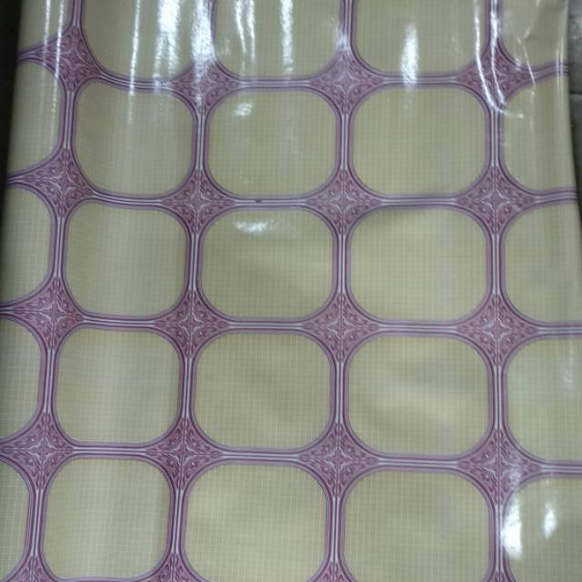 Karpet Lantai Vinil Unica motif Kotak garis pink