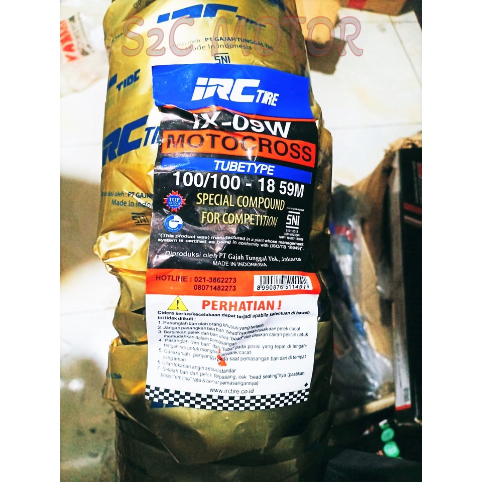 RB BAN LUAR TRAIL IRC IX-09W 100/100-18 100% ORIGINAL