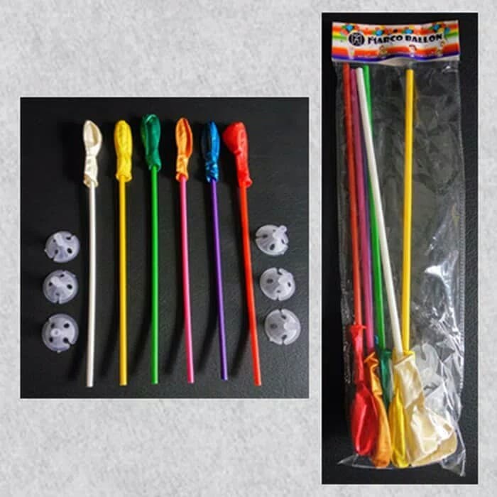 Balon Stik Metalik isi 6 pcs