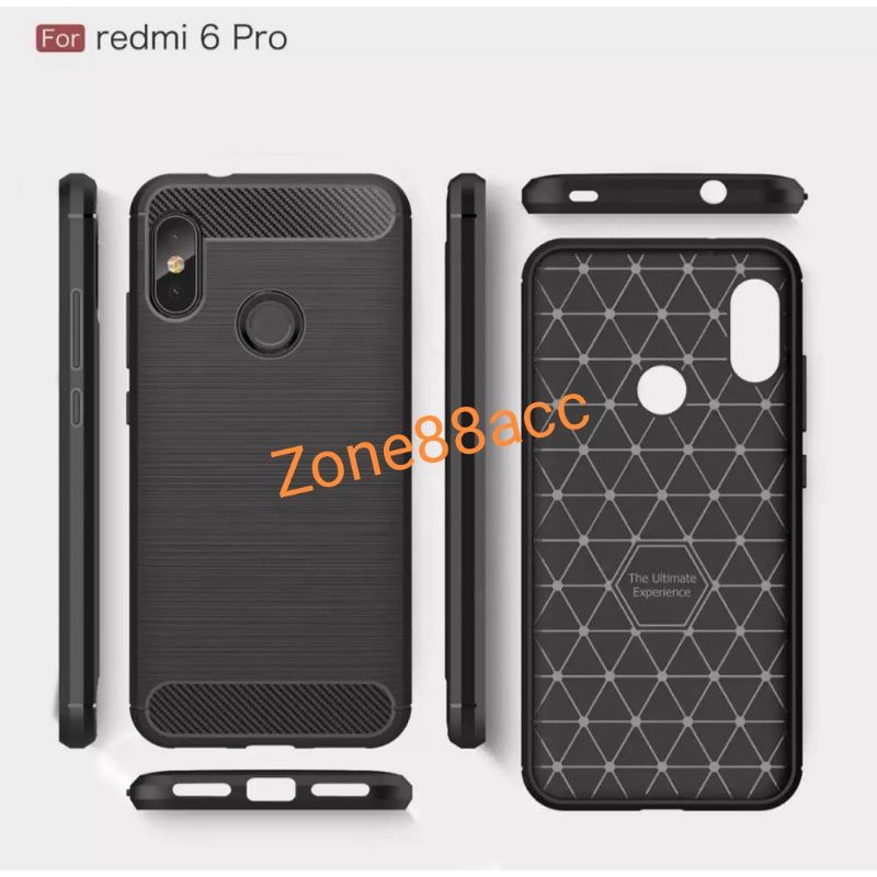 Silicon Case Redmi 6 Pro Mi A2 Lite Softcase iPAKY Carbon Casing Cover TPU