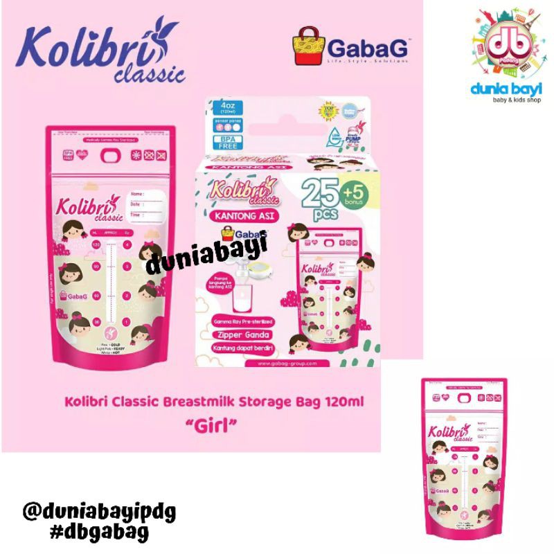 Gabag Kantong Asi Classic 120 ml (GBC120) | Breast milk 120 ml classic