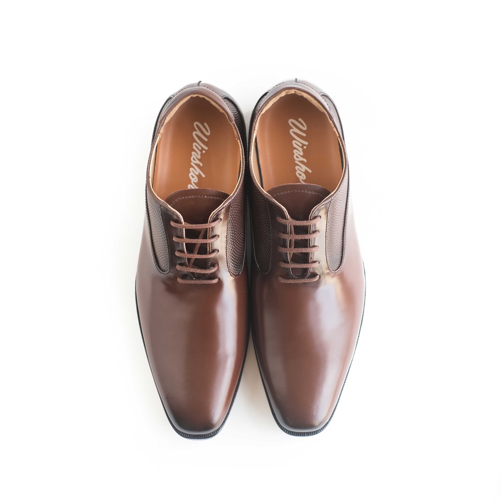 Sepatu Pantofel Kulit - Winshor - Hazelton - Dark Brown