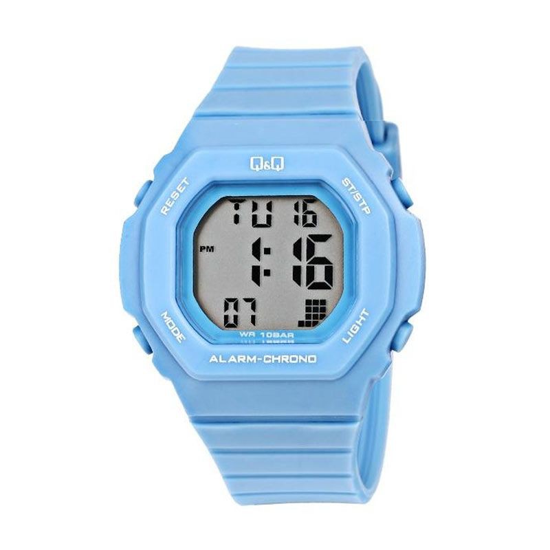 Jam Tangan Wanita Qq M137 Q&Q Original Biru Perempuan Cewek Anak-Anak Karet Asli garansi