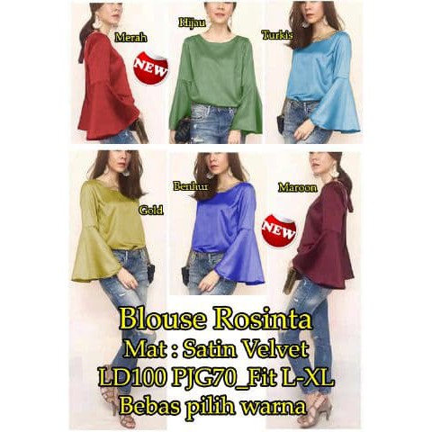 Blouse Wanita - Atasan Wanita - Blus Sifon Blouse Rosinta Sw Pakaian Wanita Blouse Korea Produk
