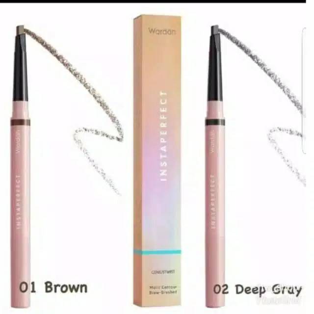 Wardah Instaperfect Geniustwist Matic Contour Brow Brushed . Pensil Alis wardah Original . Wardah