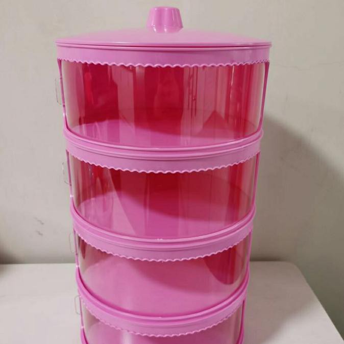 Promo Bulan Ini Tudung Saji Susun 4 Layer Warna Food Storage Rak Susun Tempat Makanan - Ungu