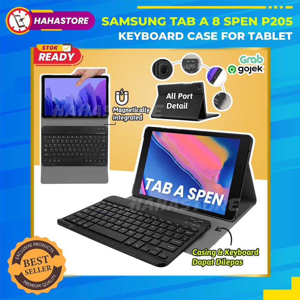 Samsung Galaxy Tab A 8 A8 inch S Pen 2019 SM P205 Book Cover Bluetooth Keyboard Case Tablet