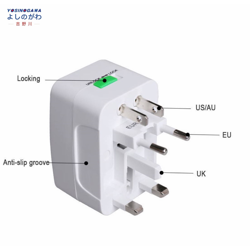 ADAPTOR TRVEL FLUG INTERNASIONAL UNIVERSAL/ Colokan Listrik All in One copper-YOSINOGAWA