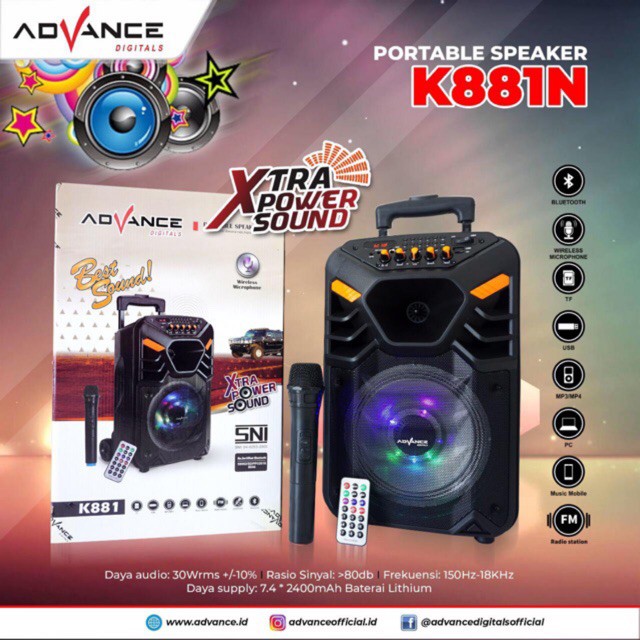 Speaker Advance K881N Meeting Bluetooth Portable-NEW suara mantap