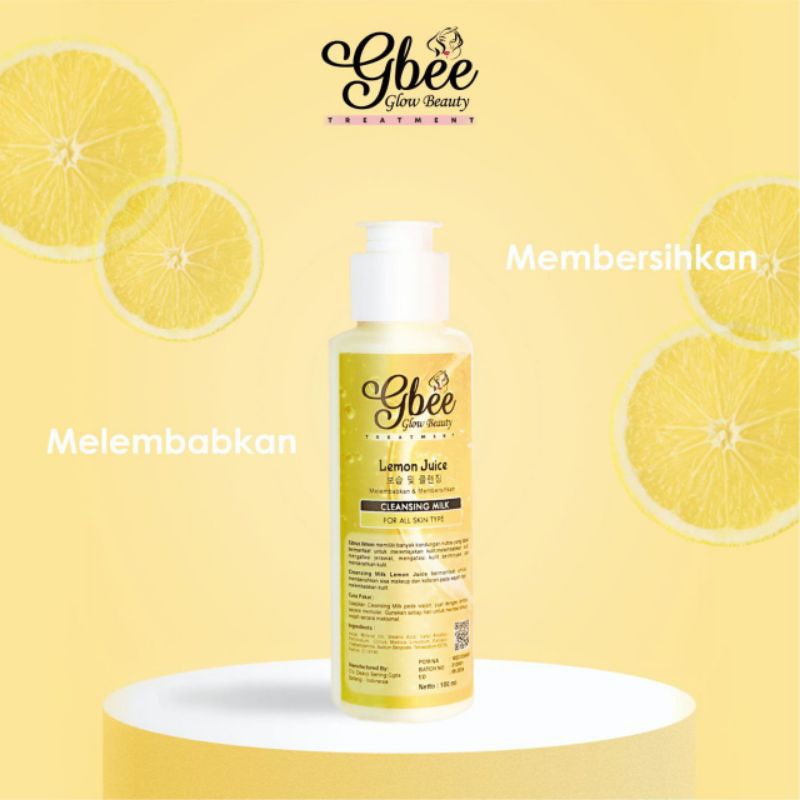 [New product] Clensing milk lemon juice gbee glow beauty pembersih debu kotoran cleanser milk lemon cleanser lemon gbee