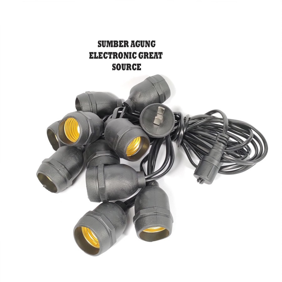 Set Oulex Kabel Fiting Gantung Waterproof Edison 5Meter 10Lampu