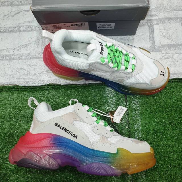 balenciaga triple s clear sole rainbow