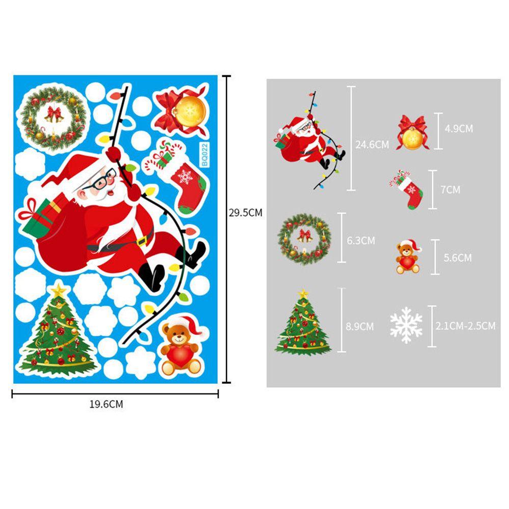 R-flower Merry Christmas Stiker Jendela Dapur Kantor Dekorasi Sticker Self Adhesive Santa Claus