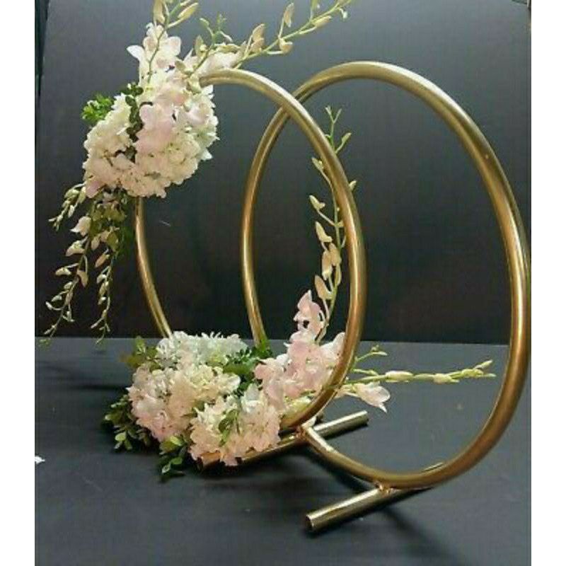 D50CM BESI 8MM STAND FLOWER / STAND DUDUKAN BUNGA DEKORASI / RING BUNGA