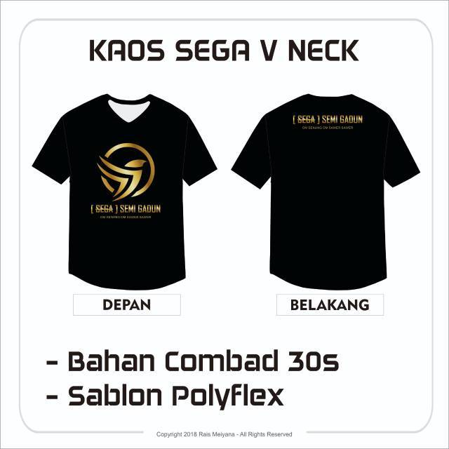SEGA T-SHIRT POLYFLEX COTTON COMBED 30S