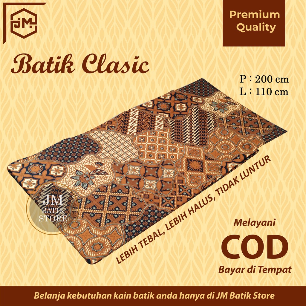Kain Batik Jarik Motif Sekar Jagad Clasic Meteran Katun Murah Halus Panjang Plisket Kebaya Original