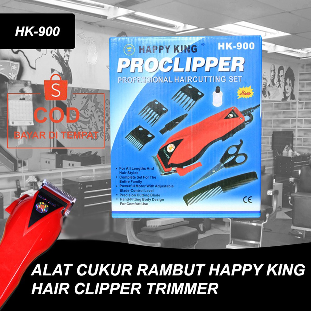 ✅COD Mesin Alat Cukur Rambut Jenggot Kumis Elektrik Proclipper Happy King HK-90 Original