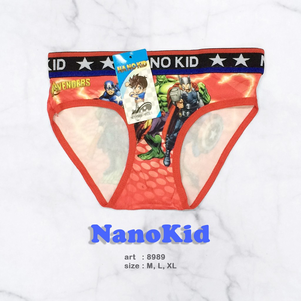 NANOKID | Celana Dalaman Anak Cowok Segitiga | Celana Dalam Karakter | art NK 8989