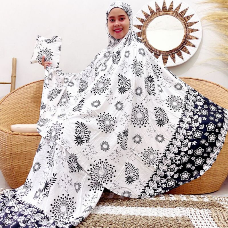 [GMJ.1] MUKENA BALI DEWASA BATIK PUTIH PREMIUM