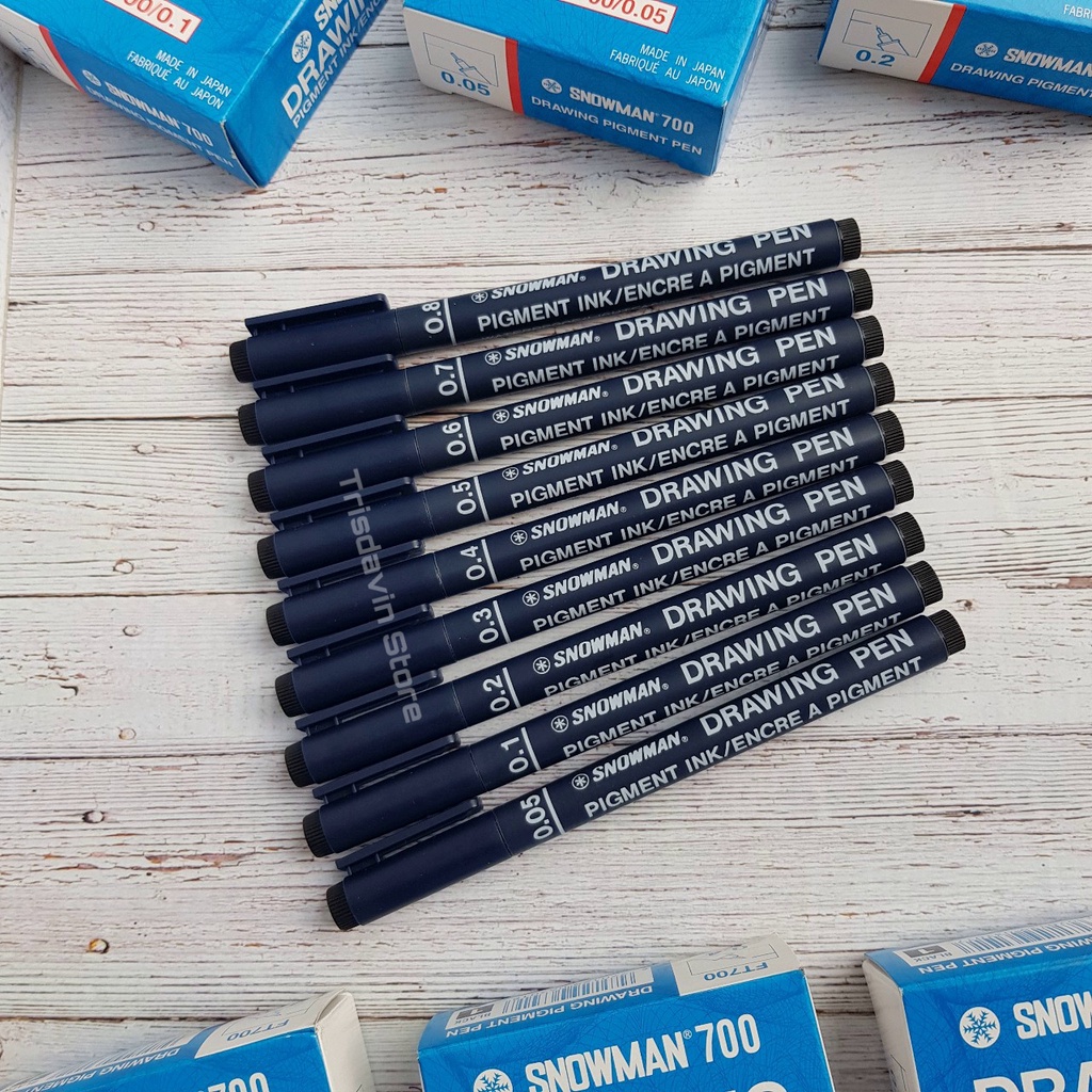 

Drawing pen Snowman FT700 0.05-0.8mm tinta hitam