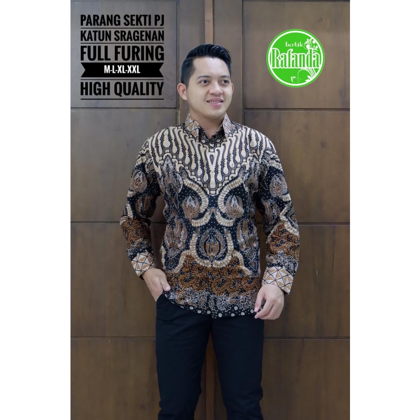 Atasan Kemeja Baju Batik Pria Kantor  PREMIUM Modern LAPIS FURING PARANG SEKTI RAFANDA PERWIRA