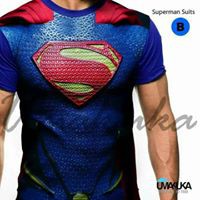 baju kaos 3d umakuka superman thor batman iron man spiderman hulk tshirt anak & dewasa pria original