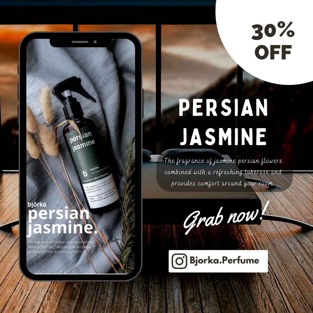 Persian Jasmine | Interior Fabric Fragrance | Bed Linen Spray | Blanket Spray | Aromatherapy Spray |