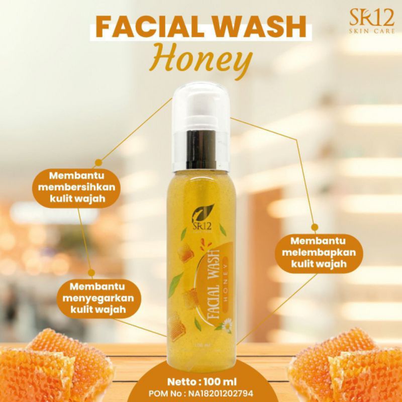 FACIAL WASH HONEY SR12/FACIAL WASH MADU SR12 HERBAL/SABUN WAJAH MADU SR12