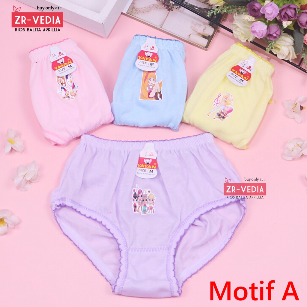 (ISI 3 PC) Celana Dalam 6-7 Tahun / CD Pakaian Dalam Anak Perempuan Underwear Kids Baju Import